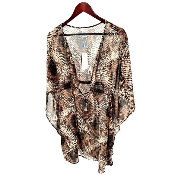 BLEU ROD BEATTIE Cover-up Swimwear Snake Skin Games Caftan Swimsuit Cover - Picture 2 of 9